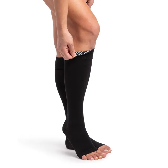 Sigvaris Dynaven 971 Women's Open Toe Knee Highs w/Grip Top 30-40 mmHg