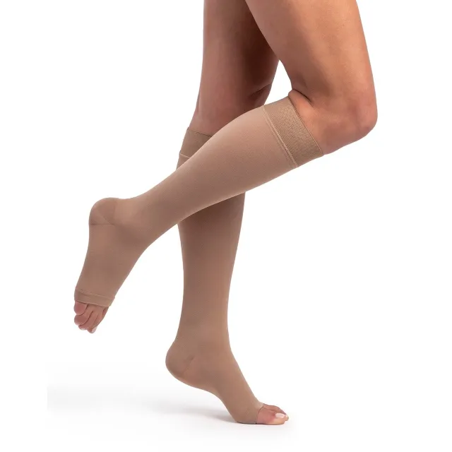 Sigvaris Dynaven 971 Women's Open Toe Knee Highs w/Grip Top 20-30 mmHg
