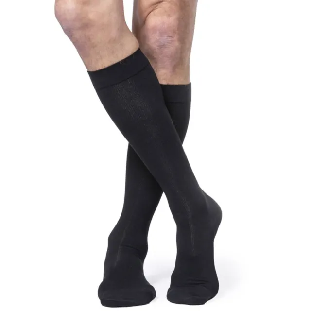 Sigvaris Essential 233 Cotton Men's Knee Highs w/Grip Top 30-40 mmHg