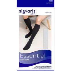 Sigvaris Essential 232 Cotton Men's Knee Highs w/Grip Top 20-30 mmHg