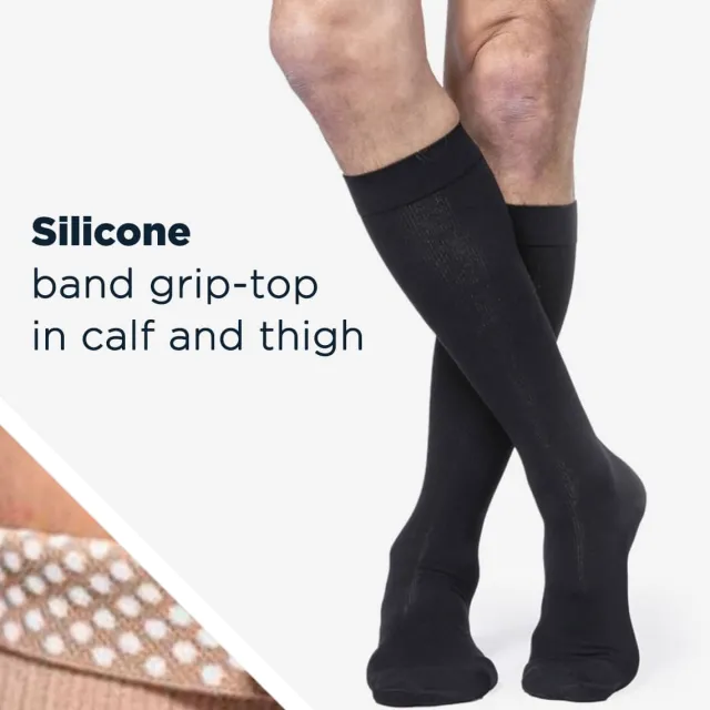 Sigvaris Essential 232 Cotton Men's Knee Highs w/Grip Top 20-30 mmHg