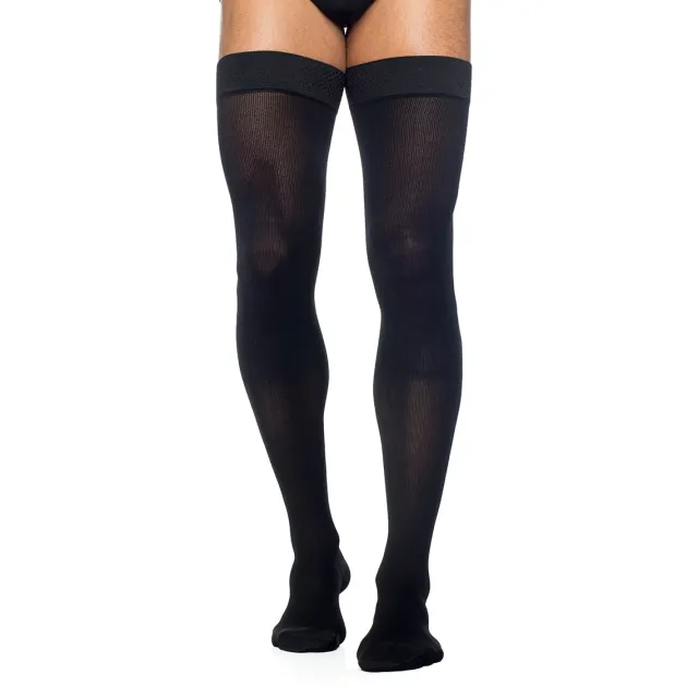 Sigvaris Essential 863 Men's Opaque Thigh Highs w/Grip Top 30-40 mmHg