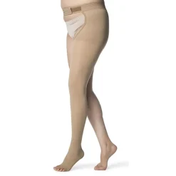 Sigvaris Essential 863 Opaque Open Toe Left Thigh w/Waist Attachment 30-40 mmHg