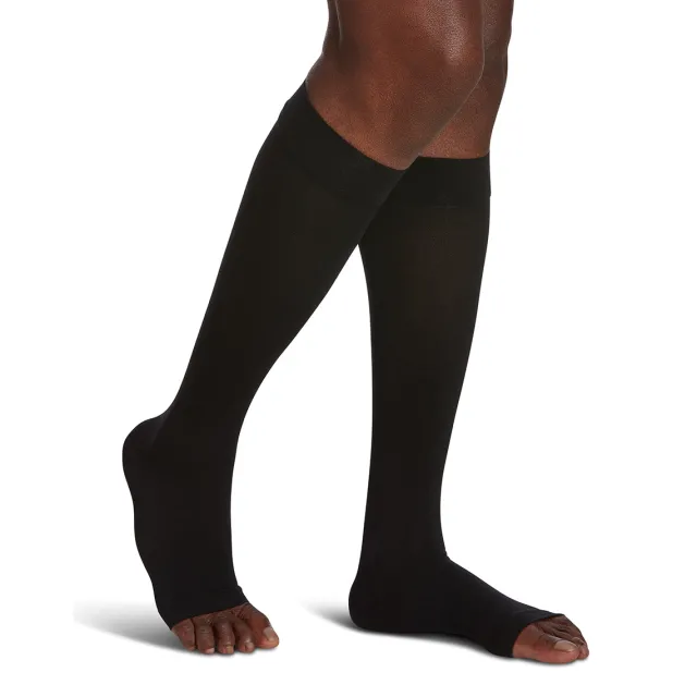Sigvaris Essential 862 Opaque Open Toe Knee Highs 20-30 mmHg