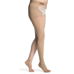 Sigvaris Essential 862 Opaque Open Toe Left Thigh w/Waist Attachment 20-30 mmHg