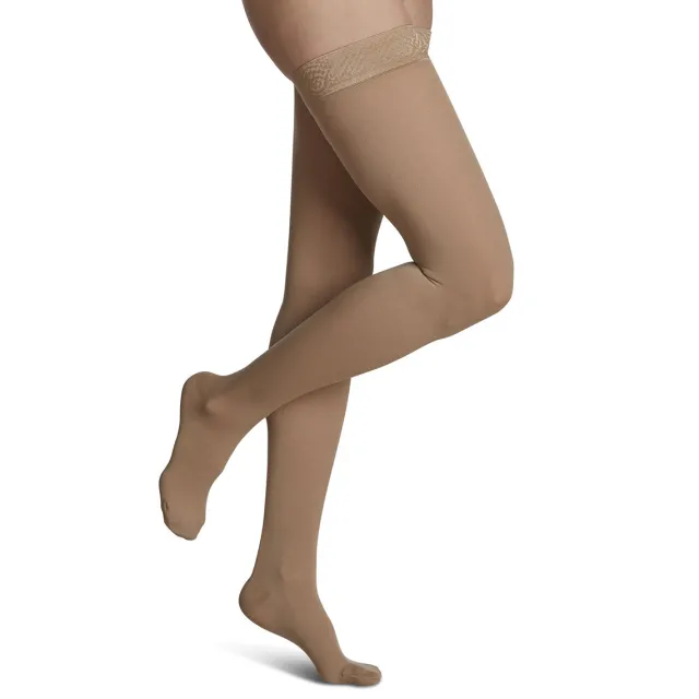 Sigvaris Essential 863 Opaque Women's Thigh Highs w/Grip Top 30-40 mmHg