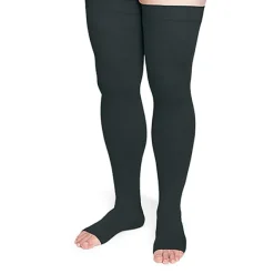 Sigvaris Specialty 554 Secure Unisex Open Toe Thigh Highs w/Silicone Band 40-50 mmHg