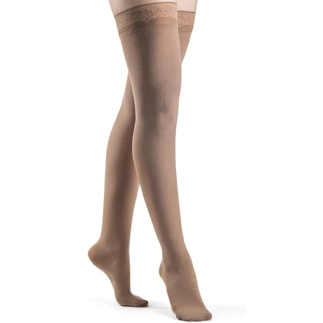 Sigvaris Style 843 Women's Soft Opaque Thigh Highs w/Grip Top 30-40 mmHg
