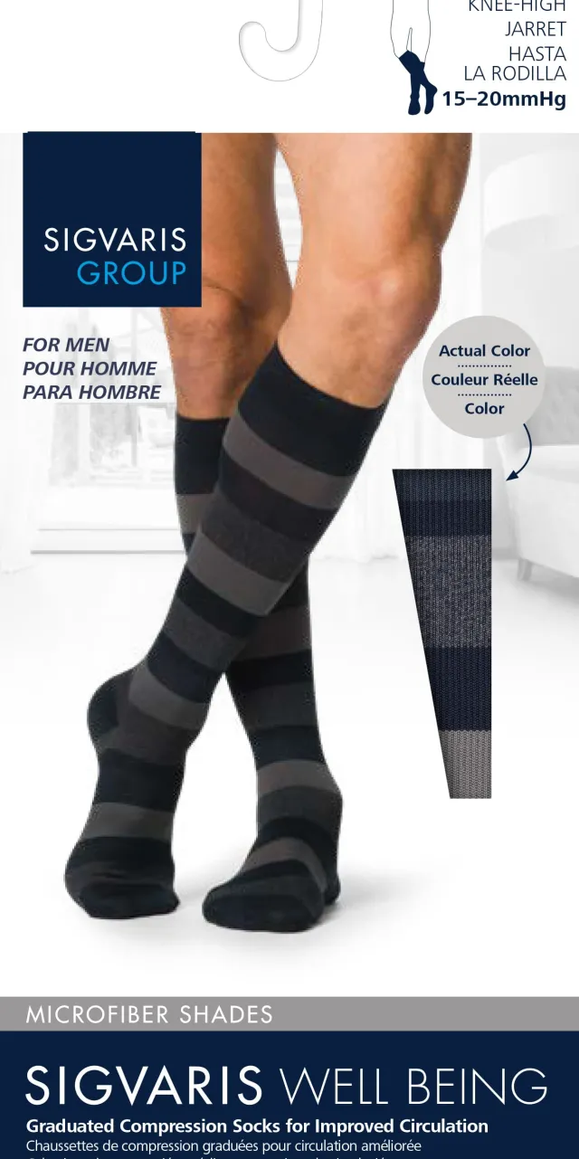 Sigvaris Well Being 183 Men's Microfiber Shades Socks 15-20 mmHg