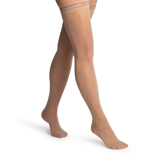Sigvaris 982 Women's Dynaven Sheer Thigh Highs w/Grip Top 20-30 mmHg