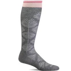 SockWell Women's Full Floral Knee High Socks 15-20 mmHg (Charcoal)