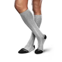 Therafirm Core-Spun Moderate Support Socks Classis Diamond 20-30 mmHg (Grey/Black)