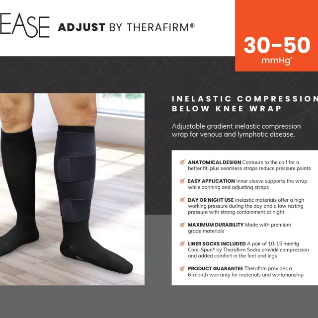 Therafirm Ease Adjust Inelastic Compression Below Knee Wrap
