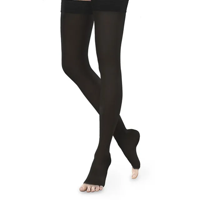 Therafirm EASE Sheer Open Toe Thigh Highs w/Silicone Band 15-20 mmHg