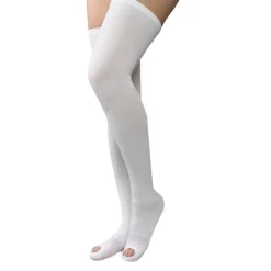 Therafirm Men's and Women's Anti-Embolism Open Toe Thigh-High Stockings 18 mmHg