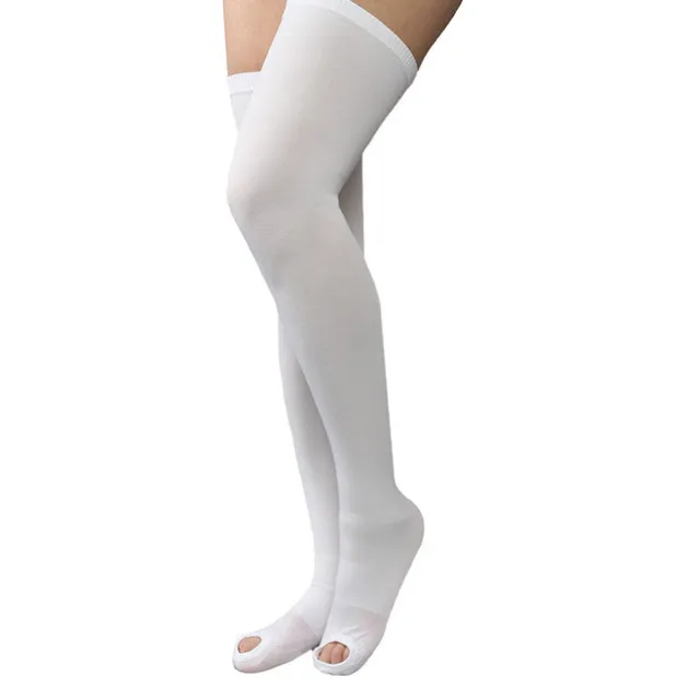 Therafirm Men's and Women's Anti-Embolism Open Toe Thigh-High Stockings 18 mmHg