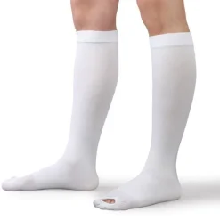 Therafirm Men's and Women's Anti-Embolism Open Toe Knee Stockings 18 mmHg