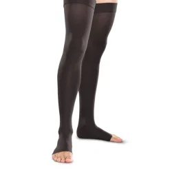 Therafirm Men's and Women's Open Toe Thigh Highs w/Grip Top 30-40 mmHg