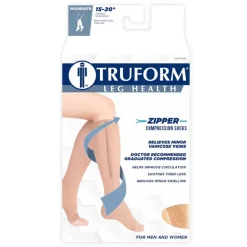 TruForm 0675 Knee High Open Toe w/ Zipper 15-20 mmHg