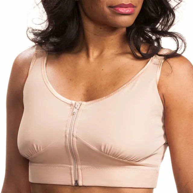 Wear Ease 792 Compression Bra w/Fiberfill Breast Forms & Drainage Tube Pouches